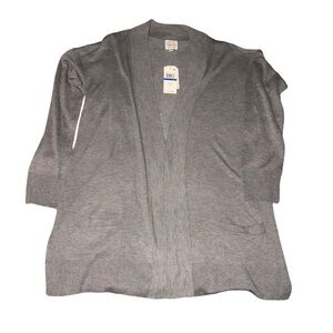 Hippie Rose Gray Open-Front Duster Cardigan Sweater
